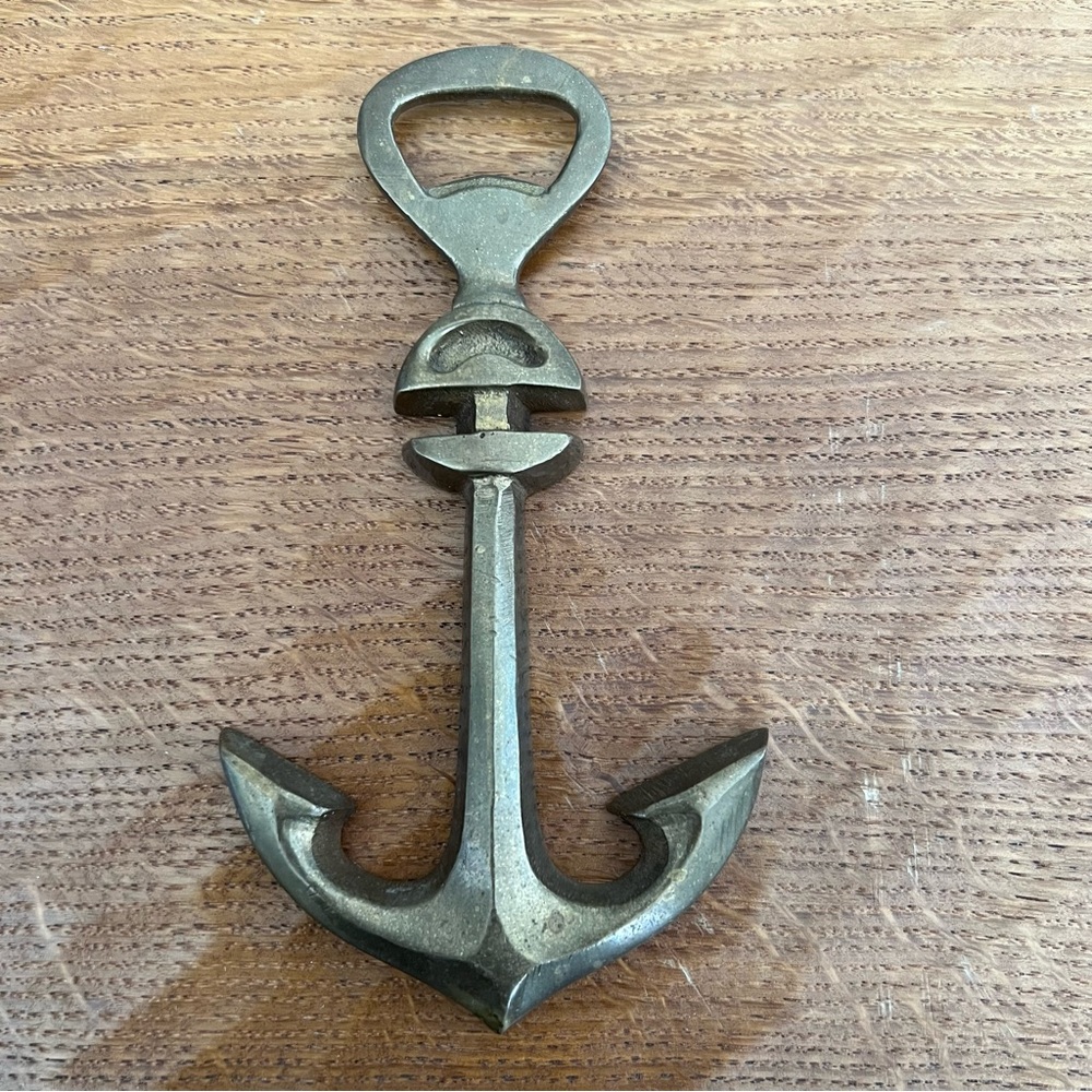 Vintage Brass Nautical Anchor Shaped Bottle Opener